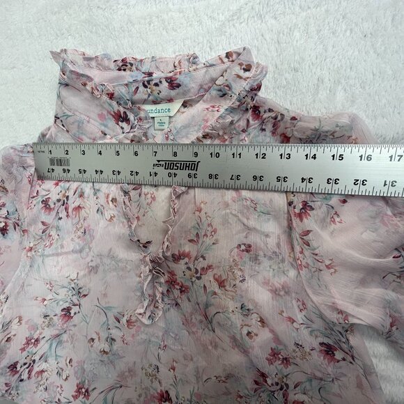 Sundance Womens Floral Muse Top Ruffle Long Sleeve Blouse Large Pink Multi NWOT - Picture 5 of 8